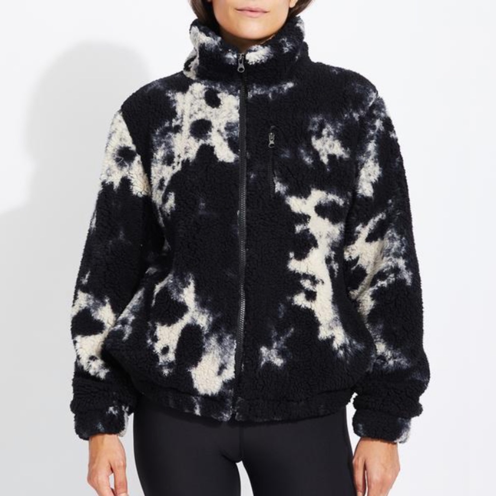Betsey Johnson TieDye Fleece Jacket / Medium Black
